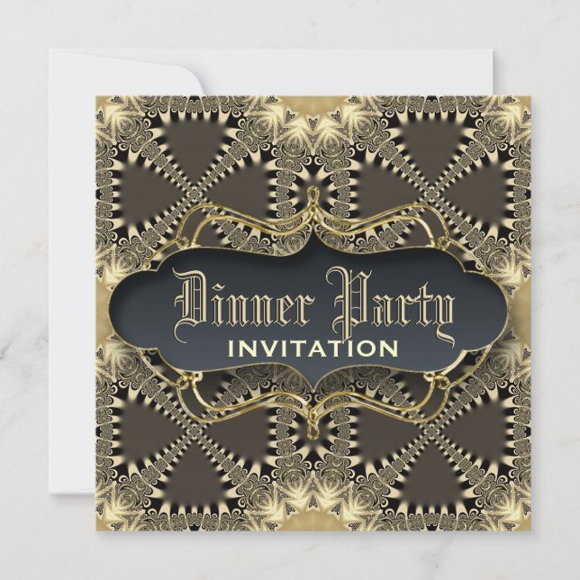 Mediaeval Lace Elegance  Dinner Party Invite (Front)