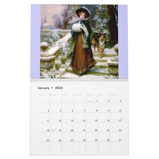 Mediaeval Ladies Knight Custom Printed Calendar (Jan 2026)