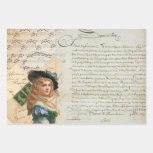 Mediaeval Ladies Wrapping Paper Sheets