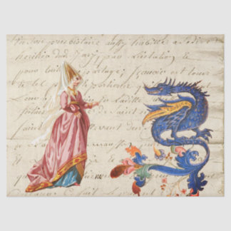 Mediaeval Lady and Dragon Tissue Paper