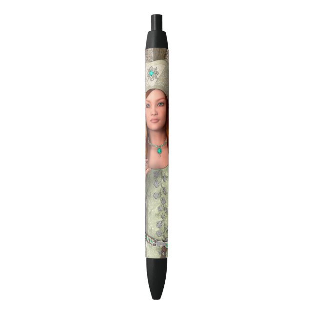 Mediaeval Lady  Black Ink Pen (Front Vertical)
