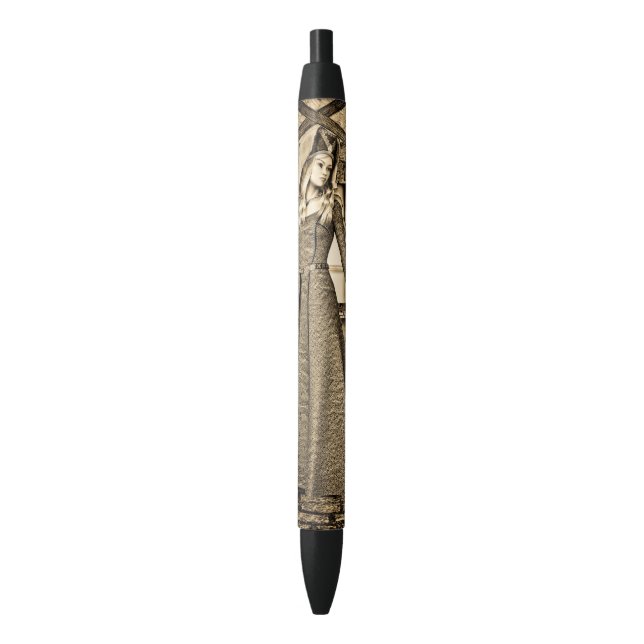 Mediaeval Lady Black Ink Pen (Front Vertical)