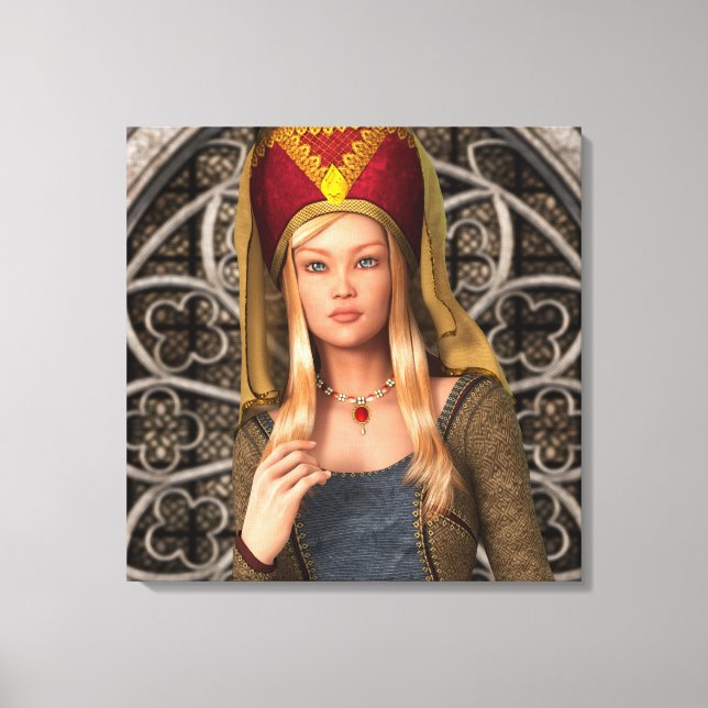 Mediaeval Lady Canvas Print (Front)