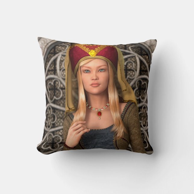 Mediaeval Lady Cushion (Front)