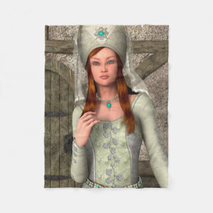 Mediaeval Lady  Fleece Blanket