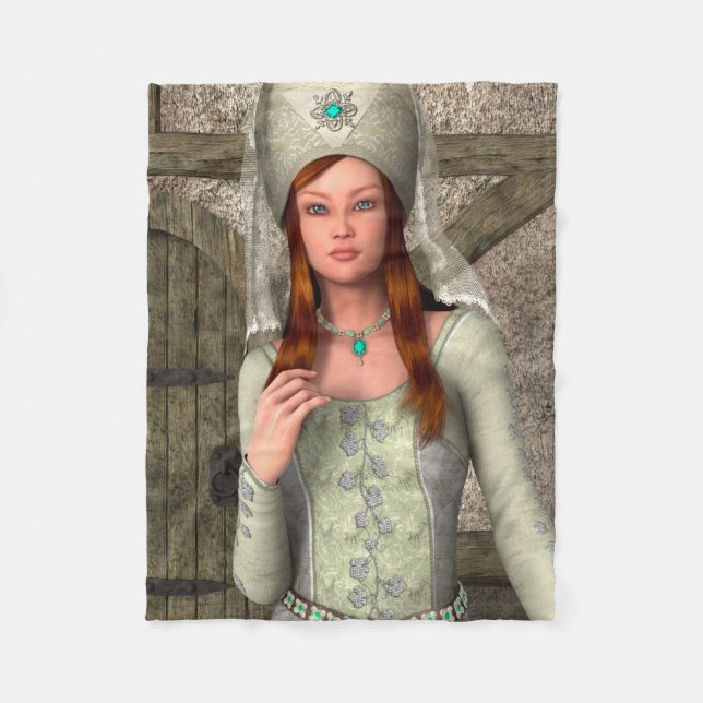 Mediaeval Lady  Fleece Blanket (Front)