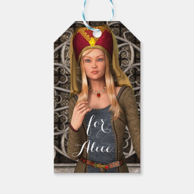 Mediaeval Lady Gift Tags (Front)