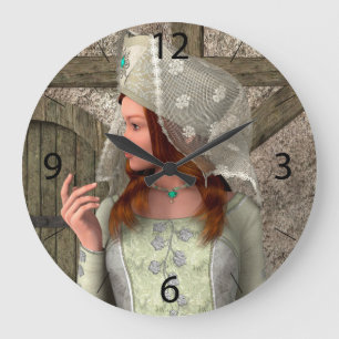 Mediaeval Lady Large Clock