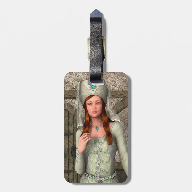 Mediaeval Lady  Luggage Tag (Back Vertical)