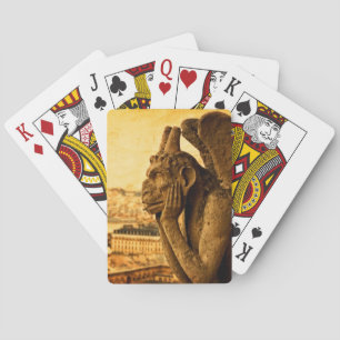Mediaeval Le Stryge Gargoyle at Notre Dame, Paris Playing Cards