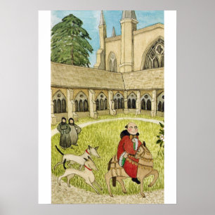 Mediaeval Life in England - Canterbury pilgrims Poster