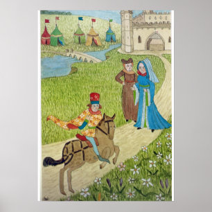 Mediaeval Life in England - Canterbury pilgrims Poster