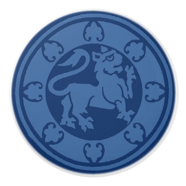 Mediaeval Lion Ceramic Knob (Front)