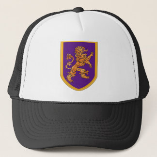 Mediaeval Lion on Purple Shield Trucker Hat