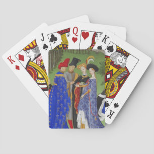 Mediaeval lords and ladies playing cards