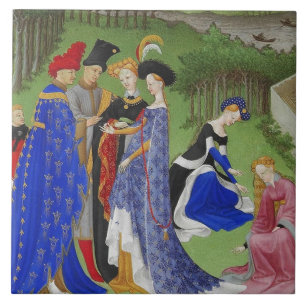 Mediaeval lords and ladies tile