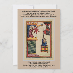 Mediaeval lovers Flat Note Card