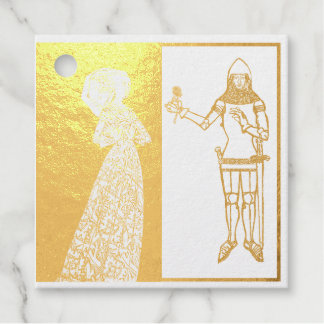 Mediaeval lovers knight and lady favour tags
