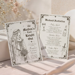 Mediaeval Maiden’s Last Knight Out Bachelorette Invitation