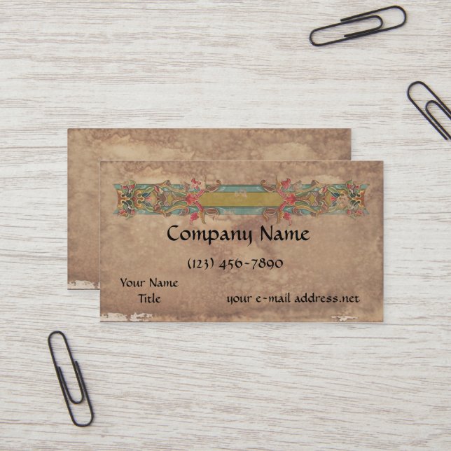 Mediaeval  Manuscript Banner Business Card (Front/Back In Situ)