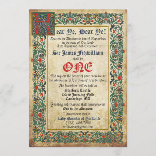 Mediaeval Manuscript Birthday Invitation