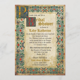 Mediaeval Manuscript Bridal Shower Invitation Card