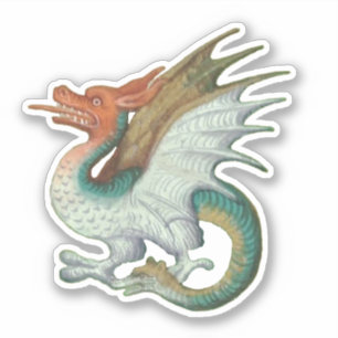 Mediaeval Manuscript Dragon Vinyl Sticker