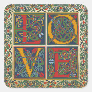 Mediaeval Manuscript Goth LOVE Wedding Label