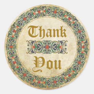 Mediaeval Manuscript Goth Thank You Label