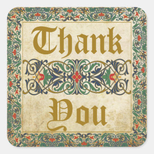 Mediaeval Manuscript Goth Thank You Label