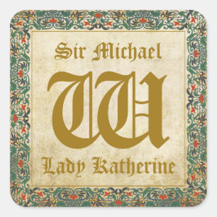 Mediaeval Manuscript Goth Wedding Label