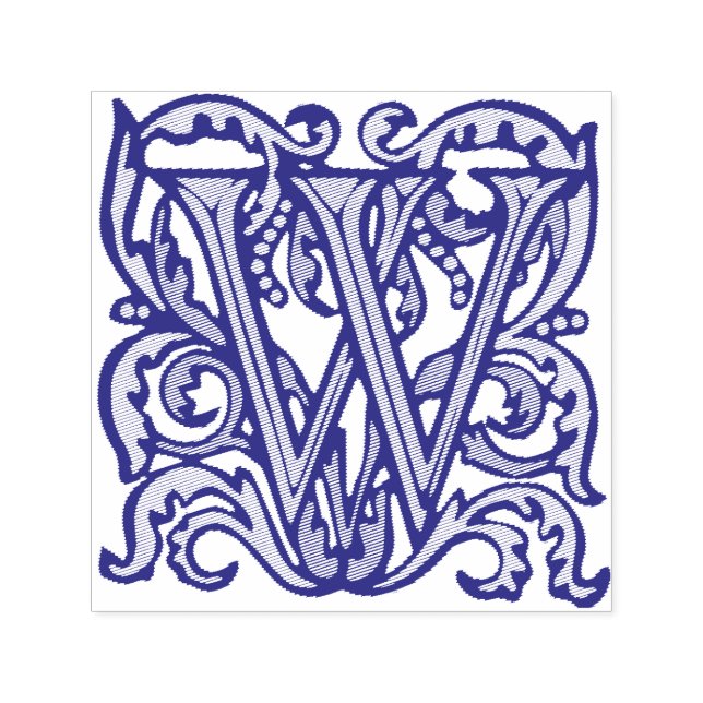 Mediaeval Manuscript Letter W Self-inking Stamp (Design)