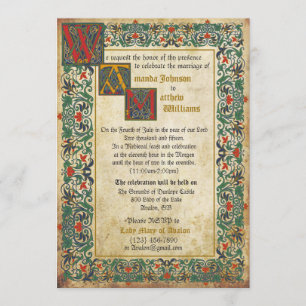 Mediaeval Manuscript Wedding Invitation Card