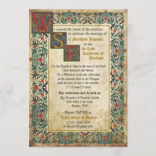 Mediaeval Manuscript Wedding Invitation Card