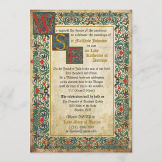Mediaeval Manuscript Wedding Invitation Card