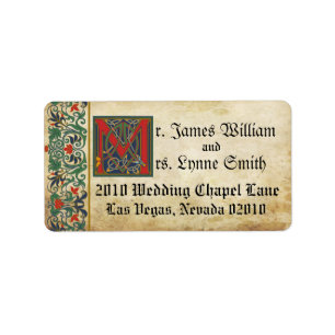 Mediaeval Manuscript Wedding Label