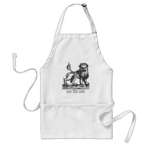 Mediaeval Manuscript Zodiac Symbol Leo Lion Standard Apron