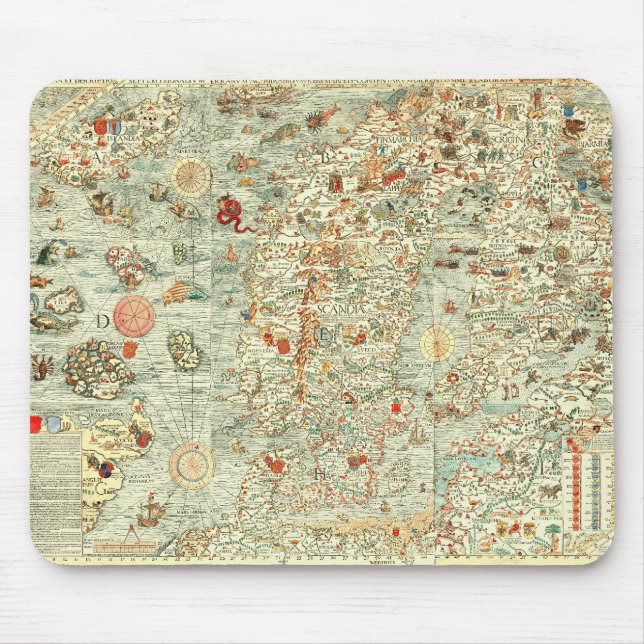 Mediaeval Map Mousepad (Front)