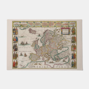 Mediaeval Map of Europe (by Willem Blaeu) Doormat