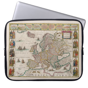 Mediaeval Map of Europe (by Willem Blaeu) Laptop Sleeve