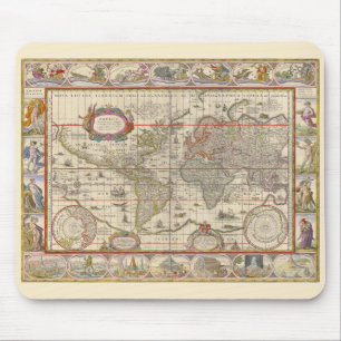 Mediaeval Map of the Entire World (by Willem Blaeu Mouse Mat