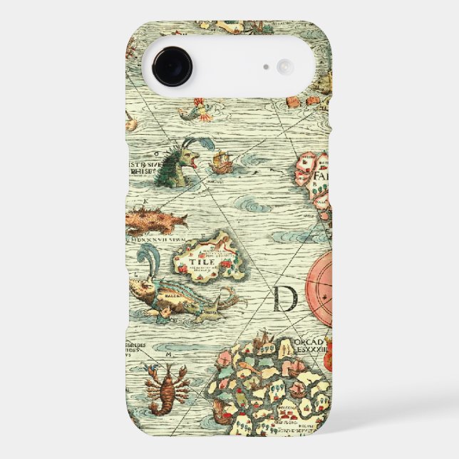 Mediaeval Mariners Map iPhone4 Case (Back)