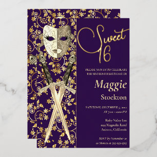 Mediaeval Masquerade Sweet 16 Invitation