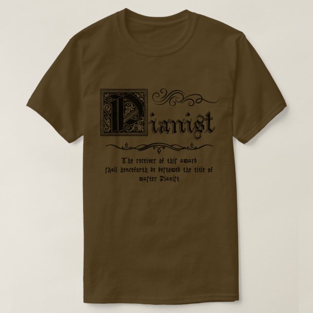 Mediaeval Master Pianist T-Shirt (Design Front)