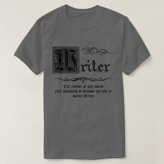 Mediaeval Master Writer T-Shirt (Design Front)
