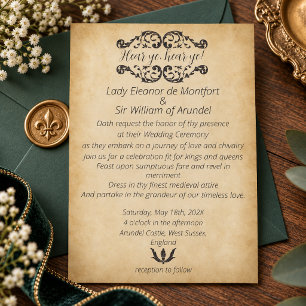 Mediaeval Merriment Faux Parchment Wedding Invitation