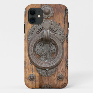 Mediaeval Metal Knocker on Old Wooden Door  iPhone 11 Case