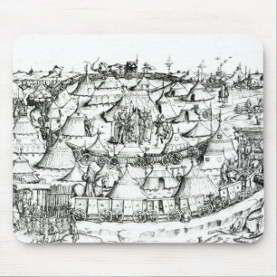 Mediaeval military encampment, from a book, pub. mouse mat