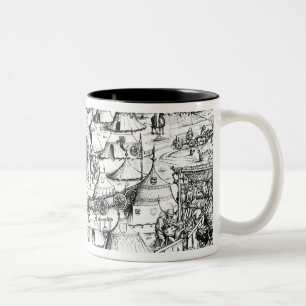 Mediaeval military encampment, from a book, pub. Two-Tone coffee mug