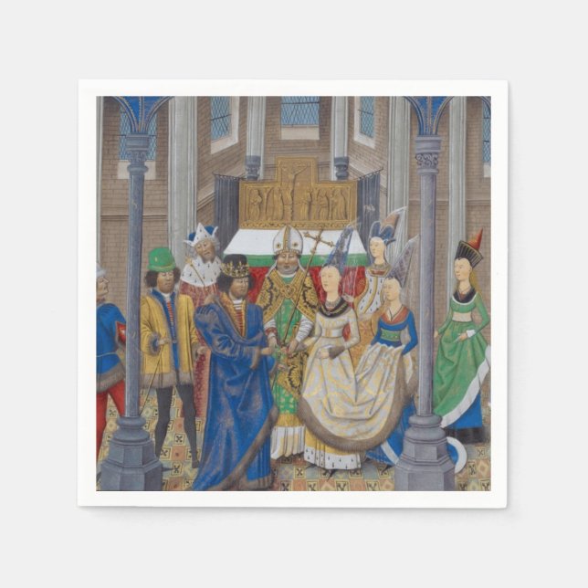 Mediaeval Mixed Race Wedding Painting Napkin (Front)